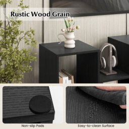 Costway 2-Piece Console Tv Stand Free-Combination Tv Media Table W/ Storage Shelf - thumbnail 8