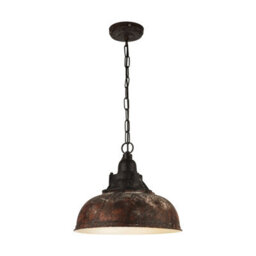 Stylish Tarnished Copper Hanging Ceiling Pendant Light With Industrial Shade