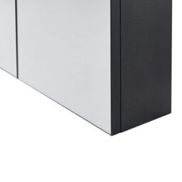 Beliani Bathroom Wall Mounted Mirror Cabinet Navarra 60 Cm 60 Cm Black - thumbnail 6