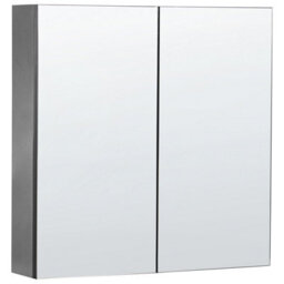 Beliani Bathroom Wall Mounted Mirror Cabinet Navarra 60 Cm 60 Cm Black
