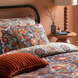 Furn. Kinfolk Printed Reversible Duvet Cover Set, Double, Blue - thumbnail 3