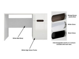 Impact Furniture Office Furniture Set Home Study Desk Tall Cabinet Wall Shelf White Gloss Azteca - thumbnail 4