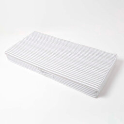 Homescapes Grey Stripe Quilted Cotton 2 Seater Orthopaedic Booster Cushion Cover - thumbnail 4