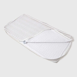 Homescapes Grey Stripe Quilted Cotton 2 Seater Orthopaedic Booster Cushion Cover - thumbnail 3