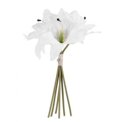 Lily Bouquet - White Artificial Flowers - image 1