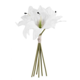 Lily Bouquet - White Artificial Flowers - thumbnail 3