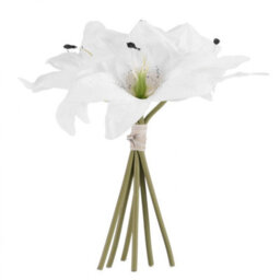 Lily Bouquet - White Artificial Flowers - thumbnail 2