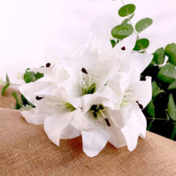Lily Bouquet - White Artificial Flowers - thumbnail 5