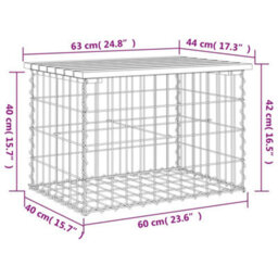 Walplus Garden Bench Gabion Design 63X44X42 Cm Impregnated Wood Pine - thumbnail 8