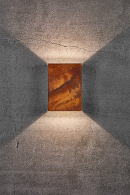 Nordlux Fold Outdoor Corten Wall Light Coastal/marine Safe Brown,mains Led - image 1