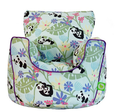 Bean Lazy Cotton Light Blue Panda Bean Bag Arm Chair With Beans Child / Teen Size - image 1