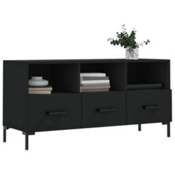 Berkfield Tv Cabinet Black 102X36X50 Cm Engineered Wood - thumbnail 3