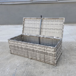Rosen 9 Seater Grey Rattan Garden Dining Set With Storage Bench And Stool - thumbnail 7