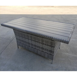 Rosen 9 Seater Grey Rattan Garden Dining Set With Storage Bench And Stool - thumbnail 8