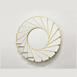 DEENZ Wall Mirror Art Deco Frame Round Swivel Style Wall Mirror Glass 61Cm Swirl Design Gold