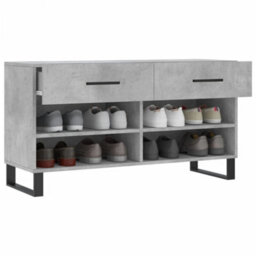 Berkfield Shoe Bench Concrete Grey 102X35X55 Cm Engineered Wood - thumbnail 4