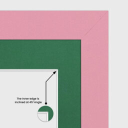 AK Frames 20X16 Pastel Pink Sleek Multi Photo Frame With Emerald Mount - Holds 9 Apertures (2X) 7X5, (7X) 6X4 Photos - thumbnail 7