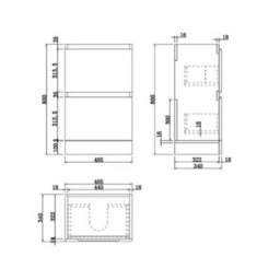 Affine Bathroom Cloakroom Vanity Unit Wash Storage Cabinet Countertop Basin Wood 500mm - thumbnail 6