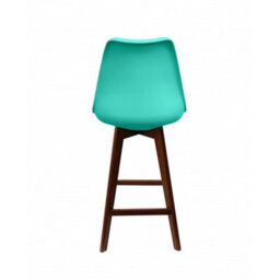 Fusion Living Soho Aqua Plastic Bar Stool With Dark Wood Legs - thumbnail 5