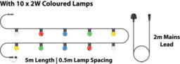 Eagle Connect Festoon Black Rubber Ip44 5M/10X2W Coloured Lamps - thumbnail 2