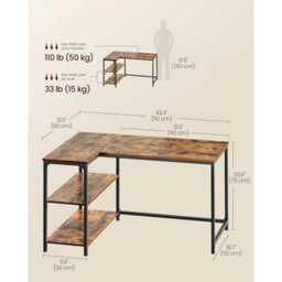 Brown L-Shaped Computer Desk With Custom Storage - thumbnail 2