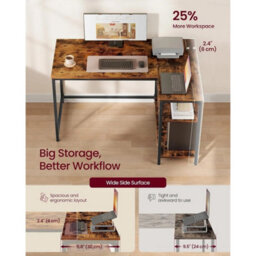 Brown L-Shaped Computer Desk With Custom Storage - thumbnail 4