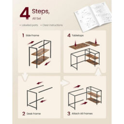 Brown L-Shaped Computer Desk With Custom Storage - thumbnail 3