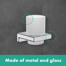 Hansgrohe Addstoris Bathroom Toothbrush Holder Tumbler Chrome Wall Mounted - thumbnail 2
