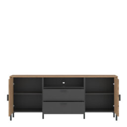 Furniture To Go Arundel Tv Cabinet 2 Door 2 Drawer 158Cm Wide In Oak/grey - thumbnail 2
