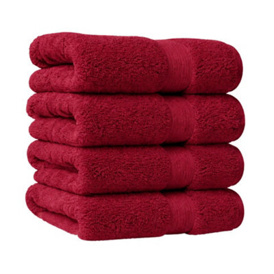 Aten Homeware Cranberry Egyptian Cotton Bath Hand Towels - 40X70Cm - 4 Pack - image 1