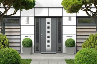 Winawood Polymer Wood Effect Zero Maintenance Fully Weatherproof Set Of 2 Small Planters - Stone Grey - image 1