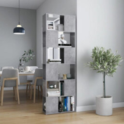Berkfield Book Cabinet Room Divider Concrete Grey 60X24X186 Cm Engineered Wood