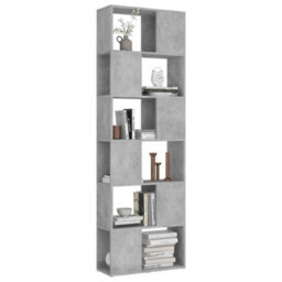 Berkfield Book Cabinet Room Divider Concrete Grey 60X24X186 Cm Engineered Wood - thumbnail 4