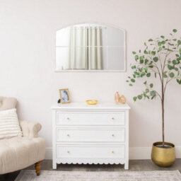 Melody Maison Distressed White Arched Window Wall Mirror - 100Cm X 70Cm - thumbnail 6