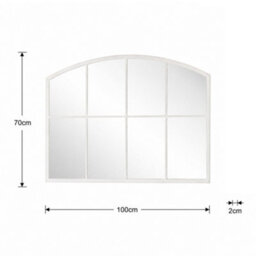 Melody Maison Distressed White Arched Window Wall Mirror - 100Cm X 70Cm - thumbnail 7