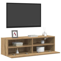 Berkfield Modern Tv Wall Cabinet Artisan Oak 100X30X30 Cm Engineered Wood - thumbnail 3