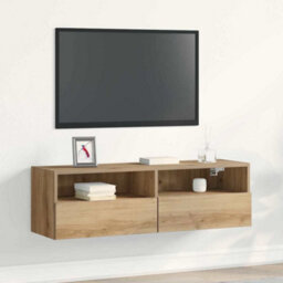 Berkfield Modern Tv Wall Cabinet Artisan Oak 100X30X30 Cm Engineered Wood - thumbnail 2