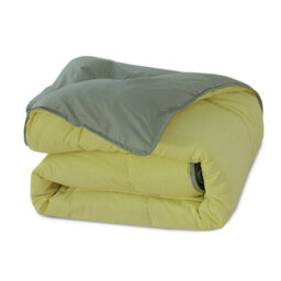 SleepyNights Reversible Coverless Duvet - Lemon & Smoke Green - Double - thumbnail 4