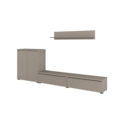 Arte Tana 9 Entertainment Unit In Congo & Black - Spacious Tv Cabinet With Pull-Down Doors & Highboard Storage - thumbnail 4