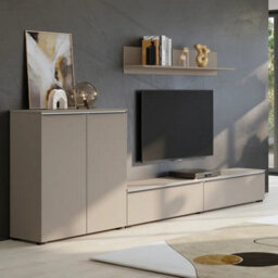 Arte Tana 9 Entertainment Unit In Congo & Black - Spacious Tv Cabinet With Pull-Down Doors & Highboard Storage - thumbnail 1