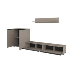 Arte Tana 9 Entertainment Unit In Congo & Black - Spacious Tv Cabinet With Pull-Down Doors & Highboard Storage - thumbnail 3