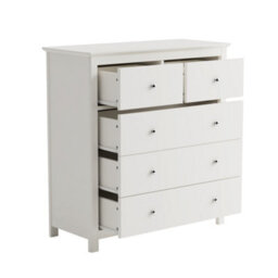 Core Products Nairn White 2+3 Drawer Chest Of Drawers - Solid Wood Bedroom Storage Unit 96 X 90 X 40Cm - thumbnail 5