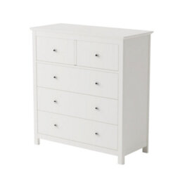 Core Products Nairn White 2+3 Drawer Chest Of Drawers - Solid Wood Bedroom Storage Unit 96 X 90 X 40Cm - thumbnail 2