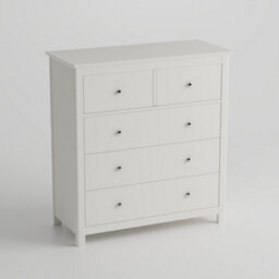 Core Products Nairn White 2+3 Drawer Chest Of Drawers - Solid Wood Bedroom Storage Unit 96 X 90 X 40Cm - thumbnail 4