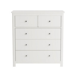 Core Products Nairn White 2+3 Drawer Chest Of Drawers - Solid Wood Bedroom Storage Unit 96 X 90 X 40Cm - thumbnail 3