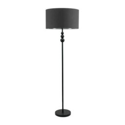 Valuelights Marissa Black Stacked Ball Floor Lamp With Charcoal With Chrome Inner Lamp Shade - thumbnail 2