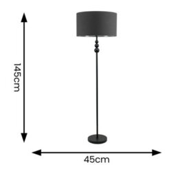 Valuelights Marissa Black Stacked Ball Floor Lamp With Charcoal With Chrome Inner Lamp Shade - thumbnail 4