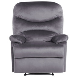 Beliani Recliner Chair Eslov Velvet Grey - thumbnail 4