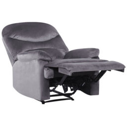 Beliani Recliner Chair Eslov Velvet Grey - thumbnail 5