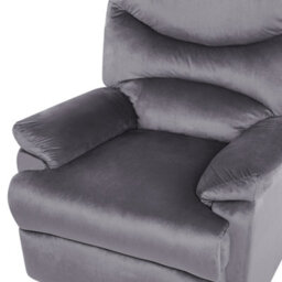 Beliani Recliner Chair Eslov Velvet Grey - thumbnail 7